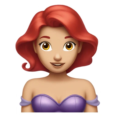 Ariel-the little mermaid-purple top-red hair sticker