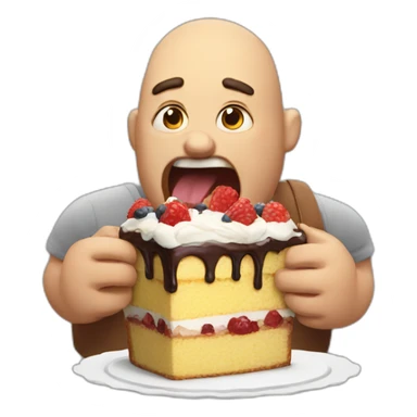 big guy eating cake sticker