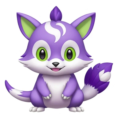 Cute cool purple white lime animal hybrid Fakemon full body sticker