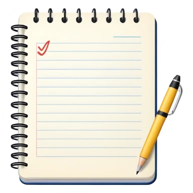 notebook with english notes sticker