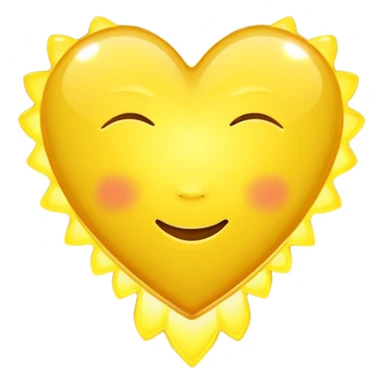 yellow heart with a sunbeam effect sticker