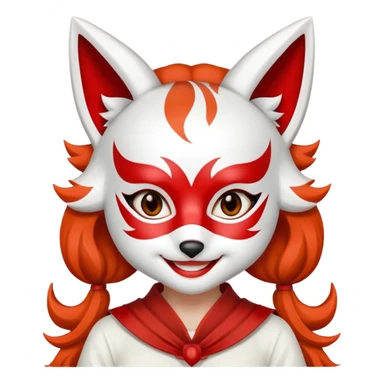 Girl with kitsune mask sticker