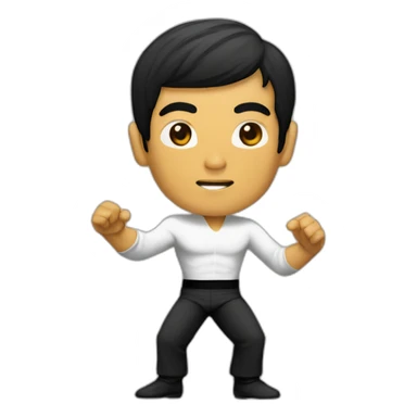 man asian bruce lee kongfu hit sticker