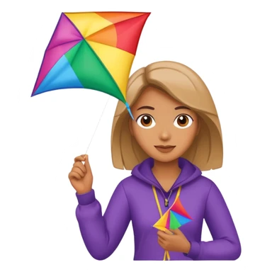woman holding kite sticker