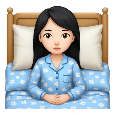 girl going to bed black hair sticker