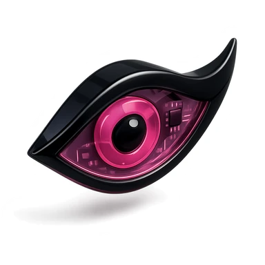 BLACKPINK-inspired gothic eyeliner, shiny and futuristic, black and pink, no hearts sticker