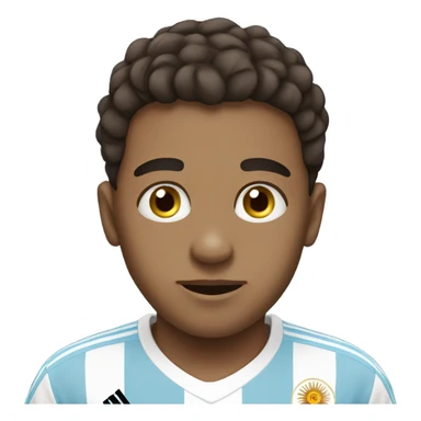 Boy fan of futbol always wearing Argentina jersey sticker