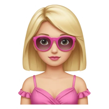 dior women with long blonde hair, pink dress, wear sun glasses sticker