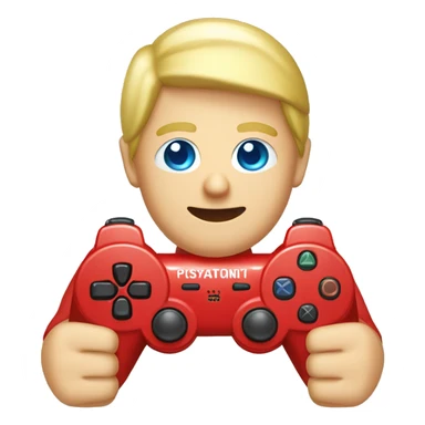 blond guy with blue eyes and hat red playing video games manette playstation nintendo sticker