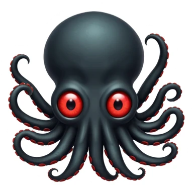 black tentacled creature with a large red eye and clawed tips, dynamic pose, emoji style sticker