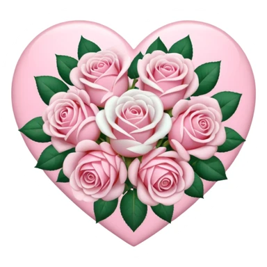 pastel roses in a heart bouquet sticker