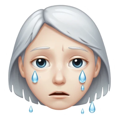 serious silver moon crying sticker