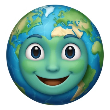 Make a image prompt of the earth with a face sticker