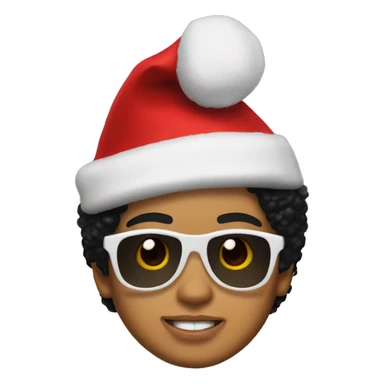 bruno mars with santa hat sticker