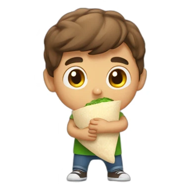 grumpy-boy-eating-burrito sticker