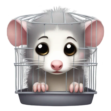 Sad Opossum in a cage sticker