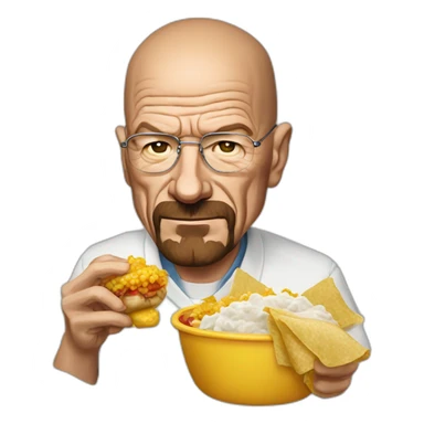 Walter White eating los pollos hermanos sticker