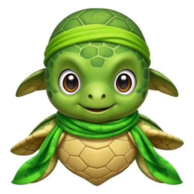 cute sea turtle wearing a lime pirate scarf sticker