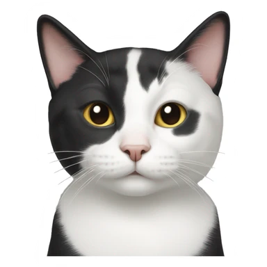 Tuxedo cat with small white spot on head sticker