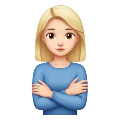 A girl have her arms crossed around her neck sticker