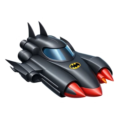 batmobile in rocket ship boom! sticker