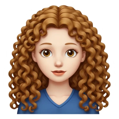 really long hair light brown curly pale skin sticker