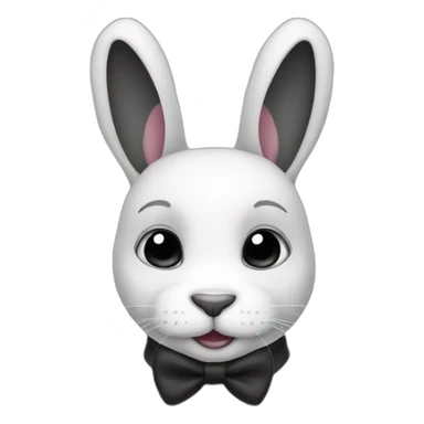 Black and white rabbit sticker