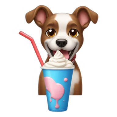 Dog drinking milkshake sticker