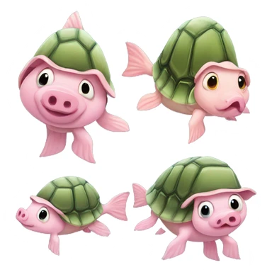 pig-turtle-fish sticker