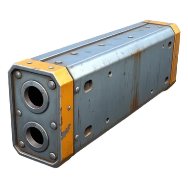 Clean metal beam, unweathered steel, no rust, no damage, sci-fi industrial style, smooth surfaces, high-quality PBR game asset, detailed but clean sticker