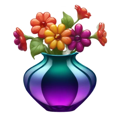 glossy jewel toned glass vase  sticker