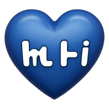 Dark blue heart with the words hi in the middle  sticker