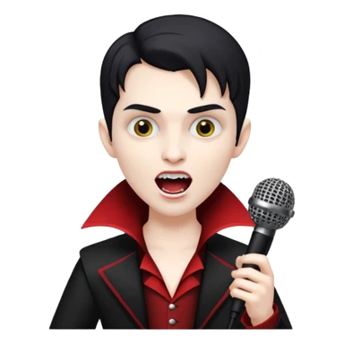 vampire singing with mic  sticker