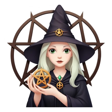 Pentagram and witch sticker