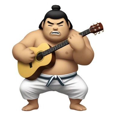Sumo wrestler guitar sticker