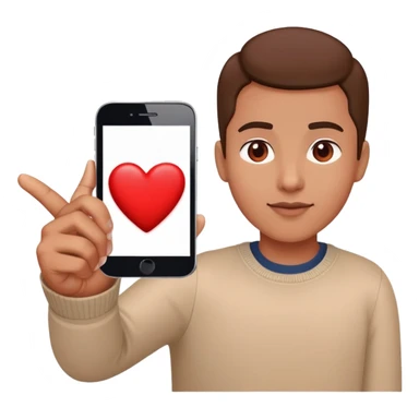 Click on the heart with your thumb on a cellphone  sticker