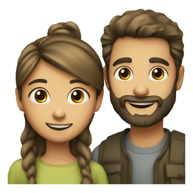 smiling girl with bearded boy sticker