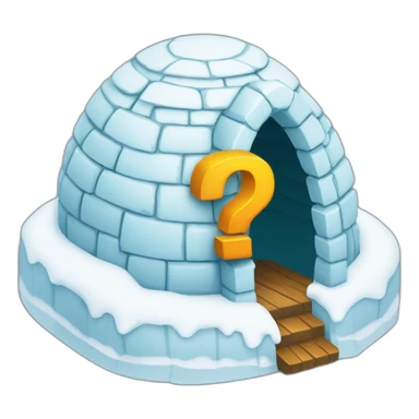 igloo with a question mark sign sticker