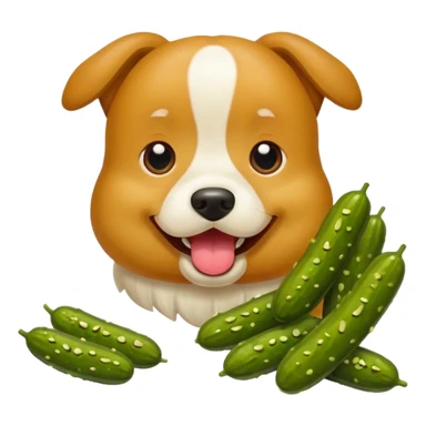 Dog eating pickles  sticker