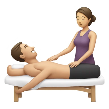 One person doing massage to another  sticker