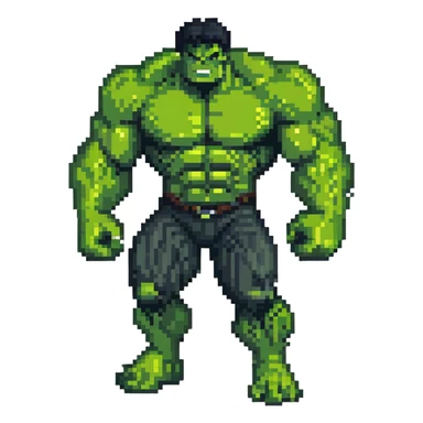 Hulk, green muscular superhero sticker