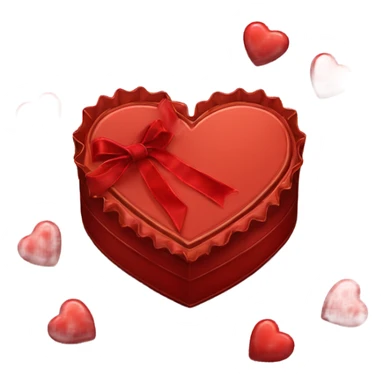 red frilly vintage heart-shaped box of chocolates sticker