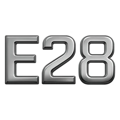 3D chrome letter 'E28' sticker
