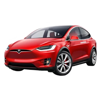 Red Tesla model X  sticker