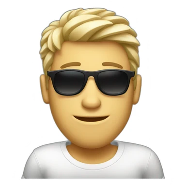 White Cool Guy with sunglasses and thumb up sticker