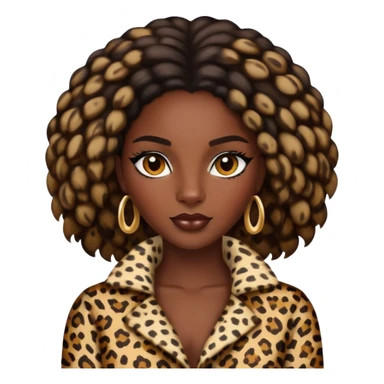 dark skin beauty in leopard sticker