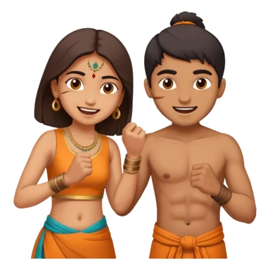 brother and sister fighting indian culture naughty  sticker