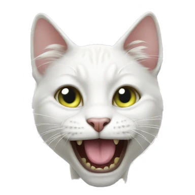 freaky white cat sticker
