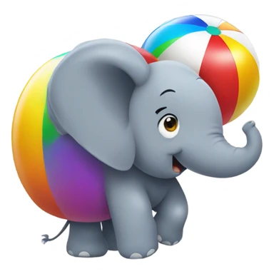 An elephant playing with the beach ball sticker