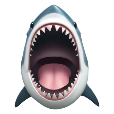 a shark drooling saliva from the mouth sticker